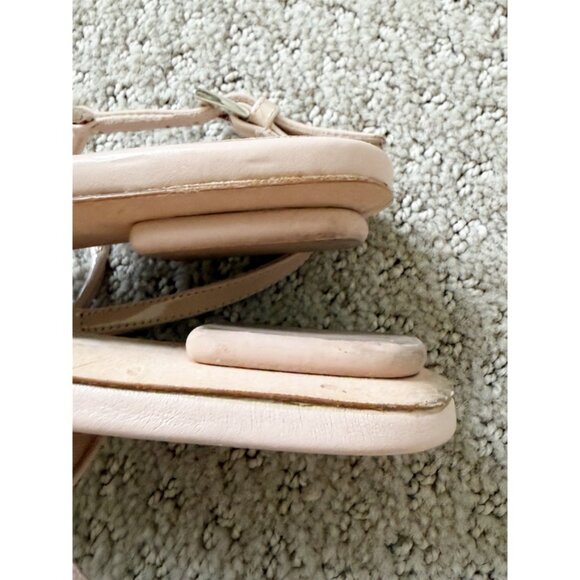 Prada Nude Patent Leather T-Strap Sandals Women's Size: 7 - Picture 7 of 11